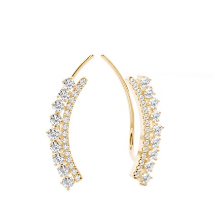 Yellow Gold Ear Jackets & Climbers Diamond Earrings