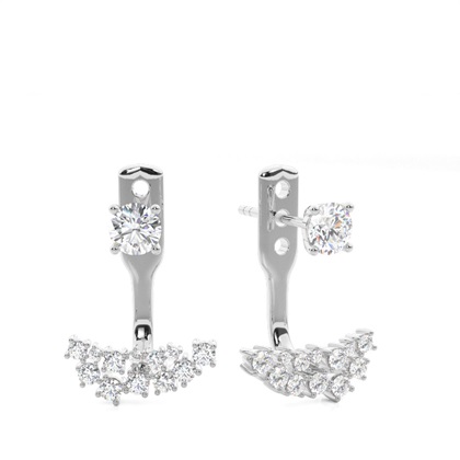 Round Ear Jackets & Climbers Diamond Earrings