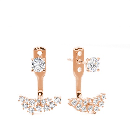 Rose Gold Ear Jackets & Climbers Diamond Earrings
