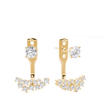 Yellow Gold Ear Jackets & Climbers Diamond Earrings