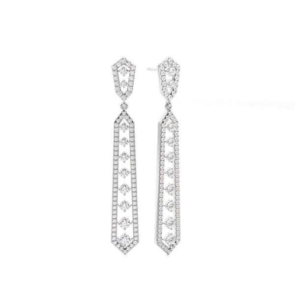 Prong Setting Round Diamond Designer Earrings