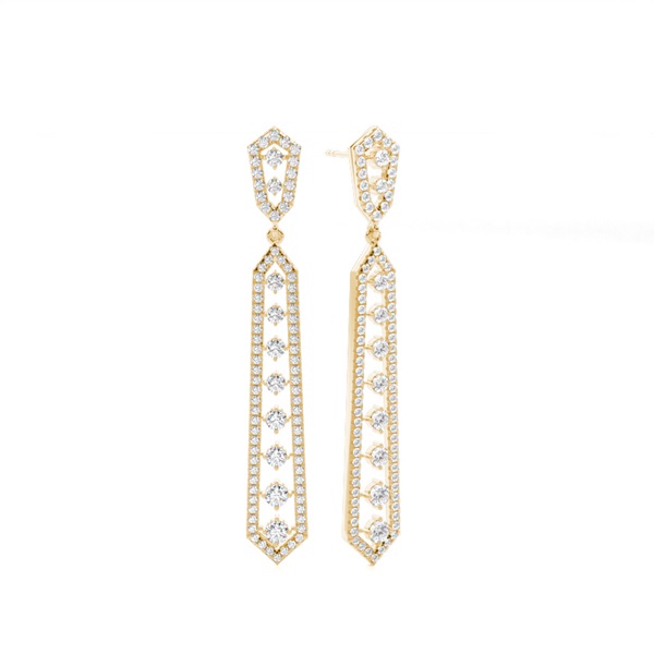 Prong Setting Round Diamond Designer Earrings