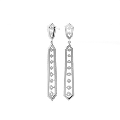 Prong Setting Round Diamond Designer Earrings