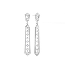 Prong Setting Round Diamond Designer Earrings