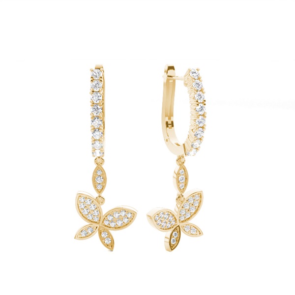 Prong Setting Round Diamond Designer Earrings