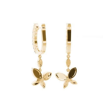 Aretes De Diseñador Con Diamantes Redondos Engarzados En Punta
