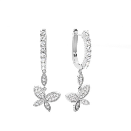 Prong Setting Round Diamond Designer Earrings