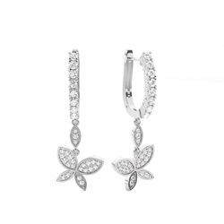 Prong Setting Round Diamond Designer Earrings