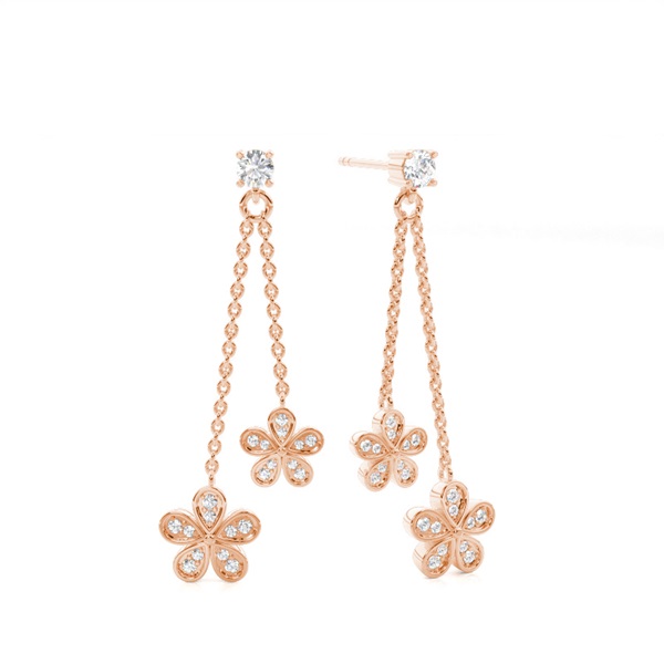 Prong Setting Round Diamond Designer Earrings