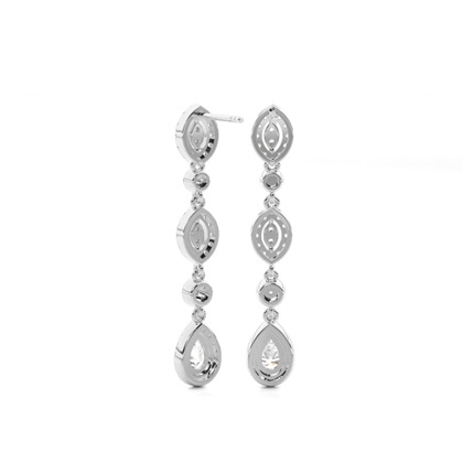 Prong Setting Pear Diamond Designer Earrings
