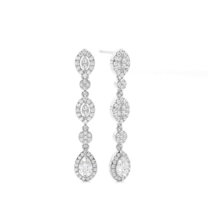 Prong Setting Pear Diamond Designer Earrings