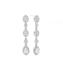 Prong Setting Pear Diamond Designer Earrings
