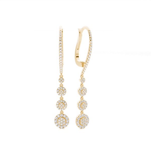 Prong Setting Round Diamond Designer Earrings