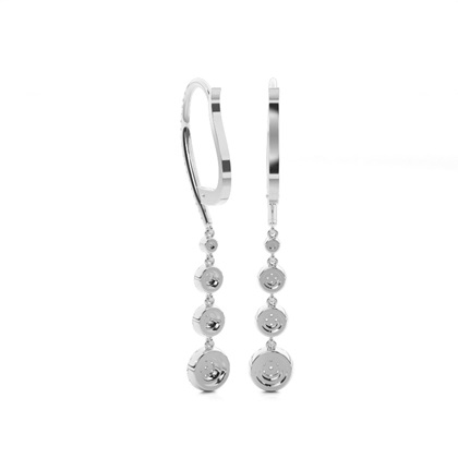 Prong Setting Round Diamond Designer Earrings