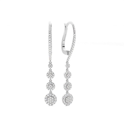 Prong Setting Round Diamond Designer Earrings