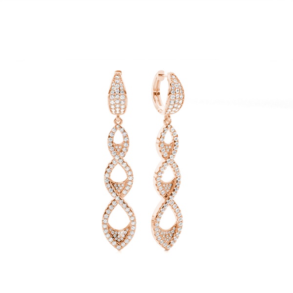 Prong Setting Round Diamond Designer Earrings