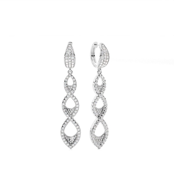 Prong Setting Round Diamond Designer Earrings