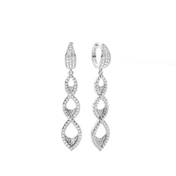Prong Setting Round Diamond Designer Earrings