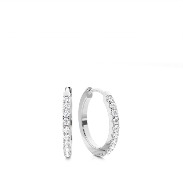 Split Prong Setting Diamond Hoop Earrings