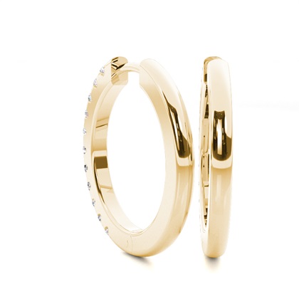 Split Prong Setting Diamond Hoop Earrings