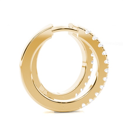 Split Krappenfassung Diamant-Creolen