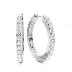 Split Prong Setting Diamond Hoop Earrings