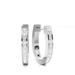 Split Prong Setting Diamond Hoop Earrings