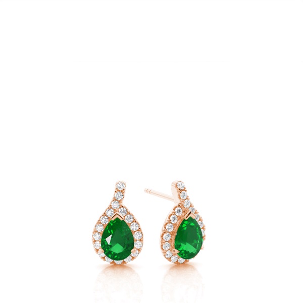 Prong Setting Pear Halo Earrings