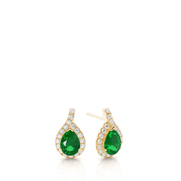 Prong Setting Pear Halo Earrings