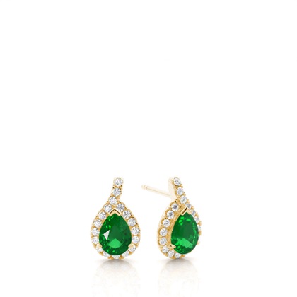 Pear Yellow Gold Sapphire Earrings Diamond