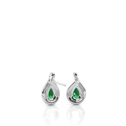 Prong Setting Pear Halo Earrings
