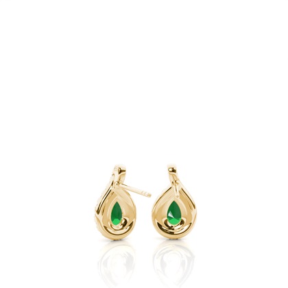 Prong Setting Pear Halo Earrings