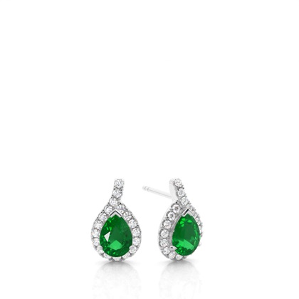 Prong Setting Pear Halo Earrings
