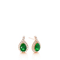 Prong Setting Pear Halo Earrings