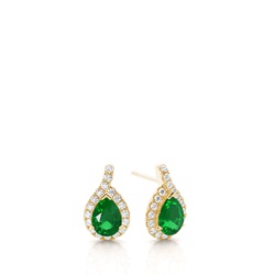 Prong Setting Pear Halo Earrings
