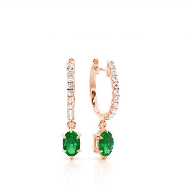 Prong Setting Oval Hoop Earrings