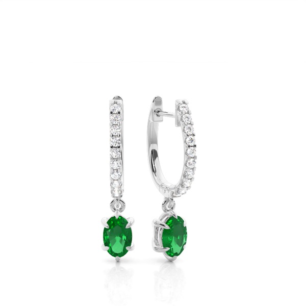 Prong Setting Oval Hoop Earrings