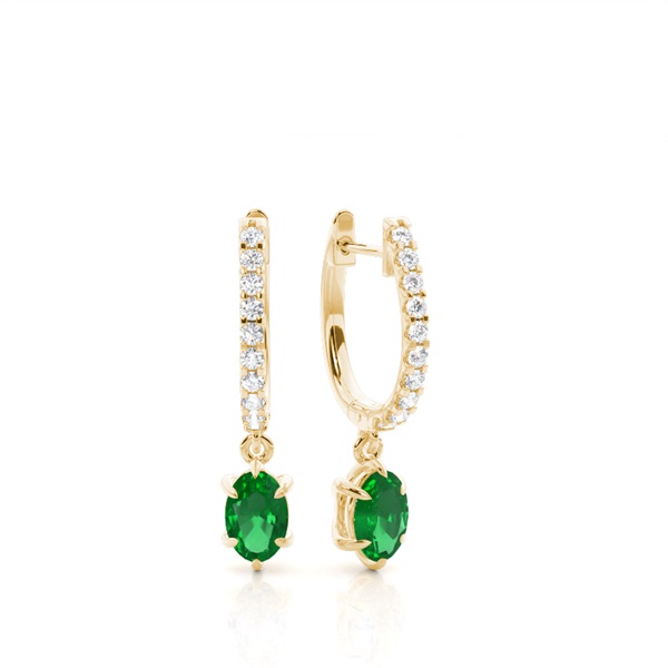 Prong Setting Oval Hoop Earrings