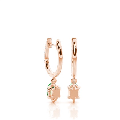 Prong Setting Oval Hoop Earrings