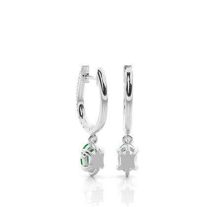 Prong Setting Oval Hoop Earrings
