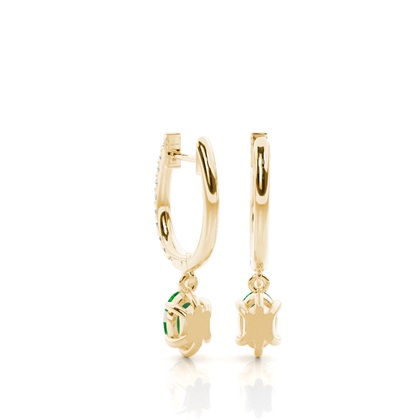 Prong Setting Oval Hoop Earrings