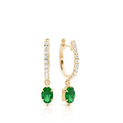 Prong Setting Oval Hoop Earrings