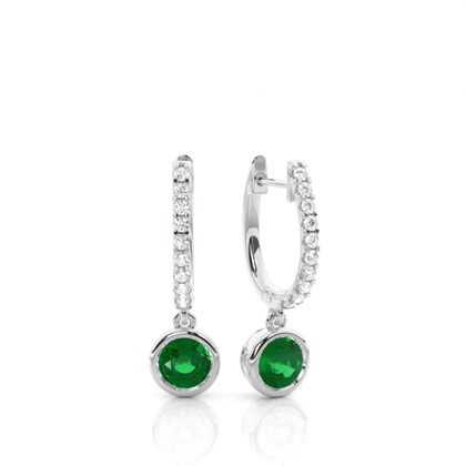 Platinum Emerald Earrings Diamond