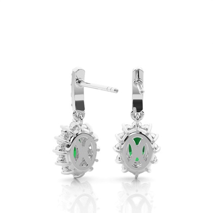 Prong Setting Oval Halo Earrings