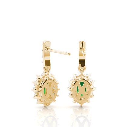 Prong Setting Oval Halo Earrings