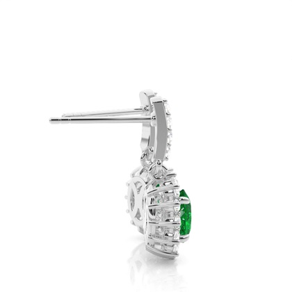 Prong Setting Oval Halo Earrings