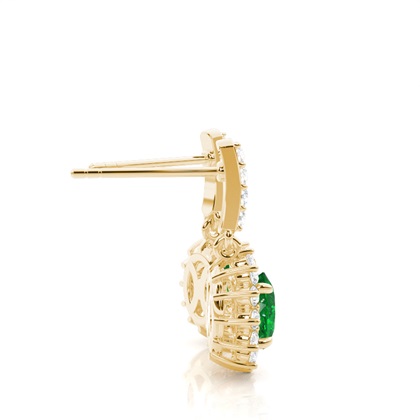 Prong Setting Oval Halo Earrings