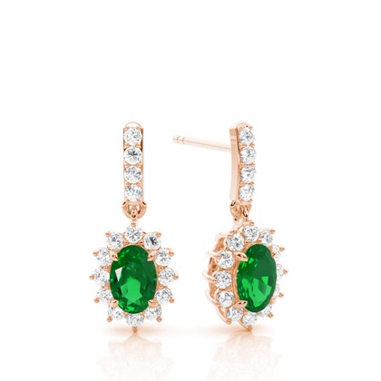 Prong Setting Oval Halo Earrings