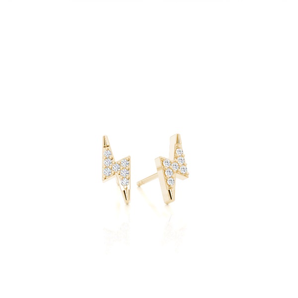 Thuder Bolt Diamond Dainty Stud Earring