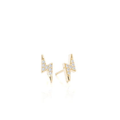 Yellow Gold Stud Diamond Earrings